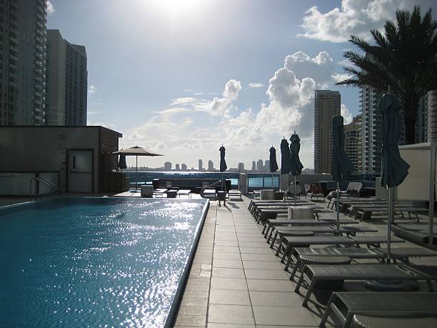 Roof Top Pool - Miami stock photo