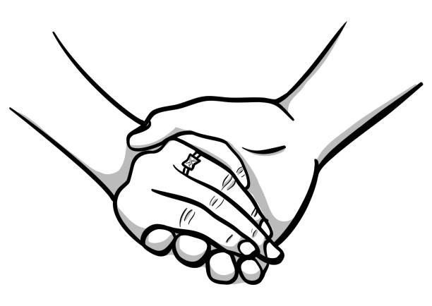 ilustrações, clipart, desenhos animados e ícones de wedding ring hand holding - wedding ring love engagement