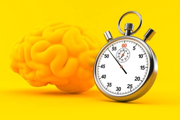 Intelligence background with stopwatch Intelligence background with stopwatch in orange color. 3d illustration stopwatch photos stock pictures, royalty-free photos & images