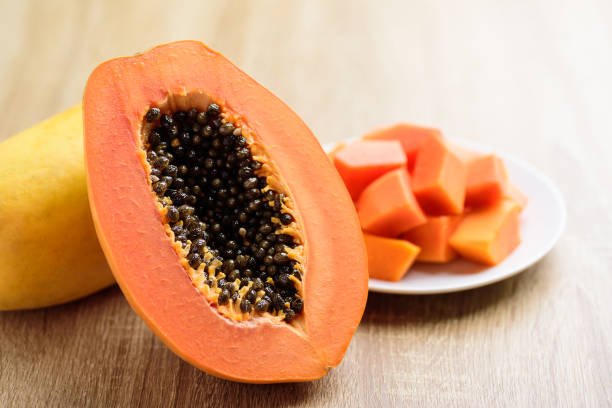 istock Ripe papaya fruit 1244370760