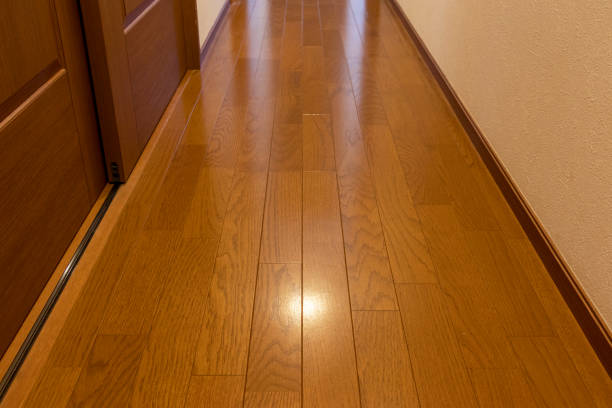 istock Wood flooring in the corridor 1244373981