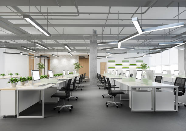 istock 3d rendering business meeting and working room on office building with plant decor 1244416862