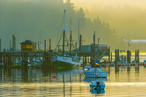 Fishing dock in the town of Sooke on Vancouver Island, British Columbia
