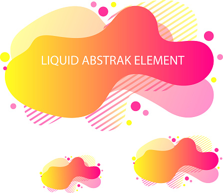 Liquid abstract element graphic gradient flat style design fluid vector colorful