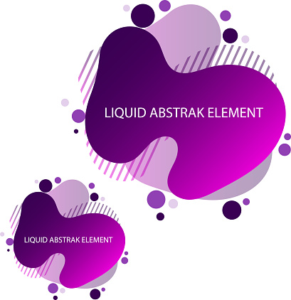 Liquid abstract element graphic gradient flat style design fluid vector colorful