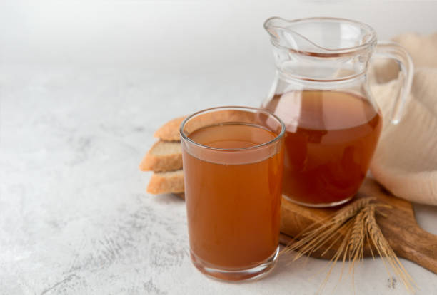 istock Traditional bread kvass on a white background 1244421295