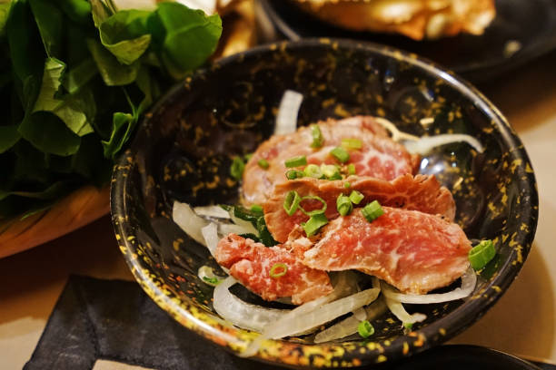 istock Close up bowl of beef Tataki 1244438597