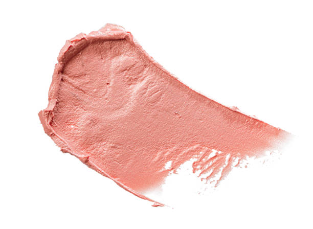 istock Stains of a pink lipstick isolated on white background 1244441824