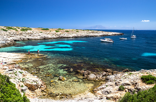 The transparent water of Cala Minnola Island of Levanzo Egadi Islands (Trapani) Sicily