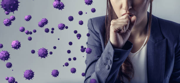istock Viral infection concept. New coronavirus. Floating virus. 1244479519