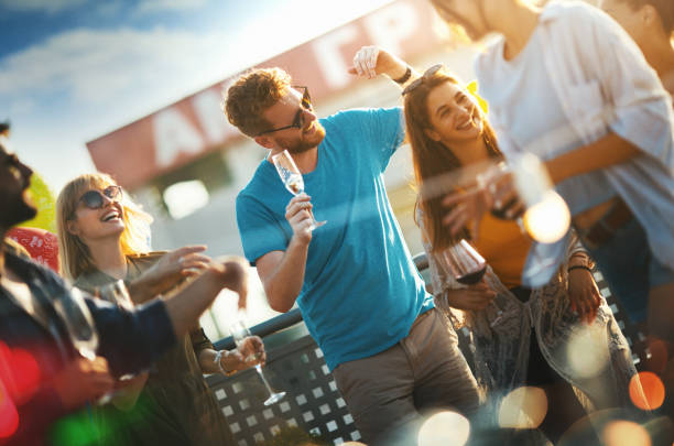 istock Rooftop party on a summer afternoon. 1244481253