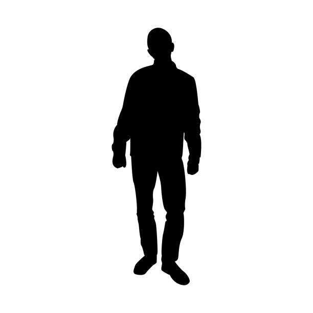 istock Silhouette of a man with a tilted head in black on a white background. Isolated. Vector 1244491118