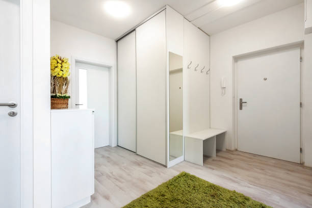 istock Modern hallway in apartment with white light 1244502788