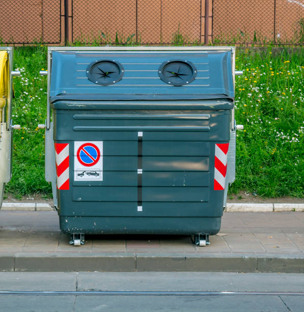istock Gray recycling container on the street 1244512150