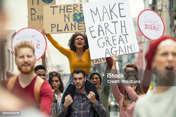 Climate Change Protest Stock Photo - Download Image Now - Protest, Climate, Generation Z