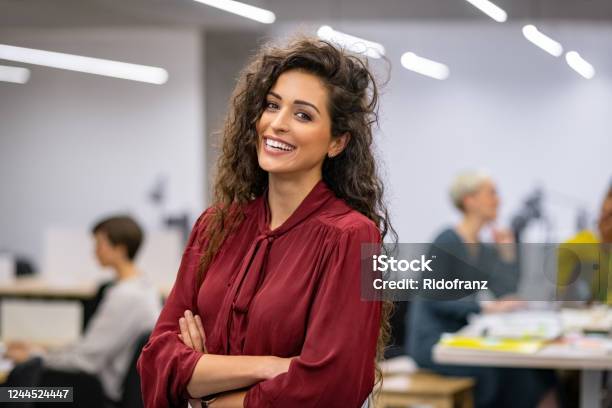 Successful Casual Business Woman Smiling Stock Photo - Download Image Now - Women, One Woman Only, Businesswoman