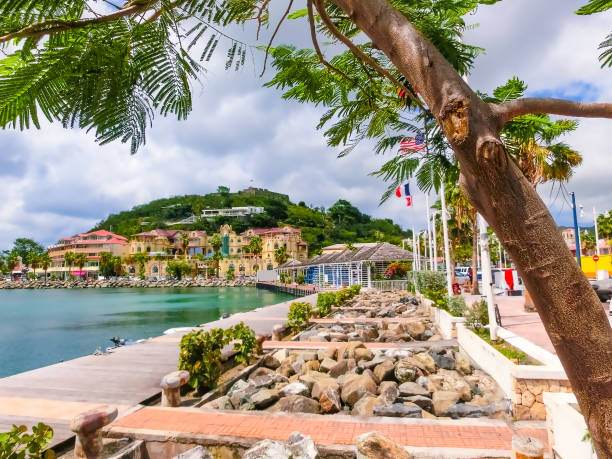 Marigot city, St. Martin Island The port at Marigot city, St. Martin Island saint martin caribbean stock pictures, royalty-free photos & images