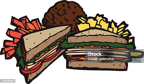 Ilustración de Sándwiches Delicatessen Comida y más Vectores Libres de Derechos de Alimento - Alimento, Asado - Alimento cocinado, Bocadillo