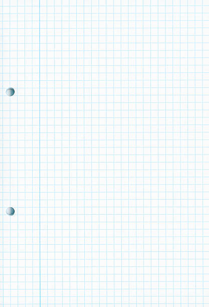 Note Pad Plain checked paper of a note pad with two holes in each piece of paper. workbook paper checked mesh stock pictures, royalty-free photos & images