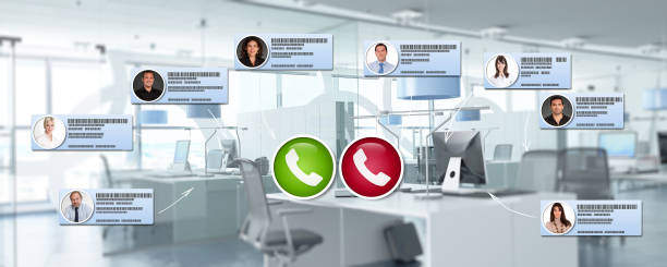 istock Virtual meeting in modern premises 1244581667