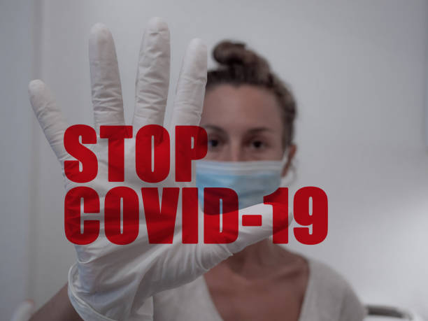 istock Hand stop spreading the virus Stay home 1244590667