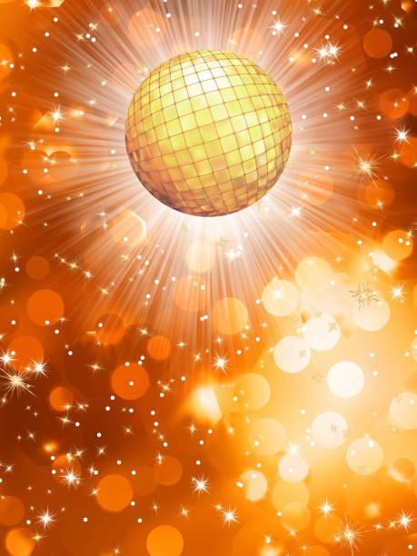 illustrations, cliparts, dessins animés et icônes de fond de fête orange. eps 10 - backgrounds nightclub disco ball disco