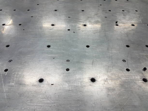 istock Old shiny metal surface, industrial metalic background, empty no people plate 1244606461