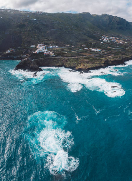 istock High Angle View Of Sea And Mountain 1244616552