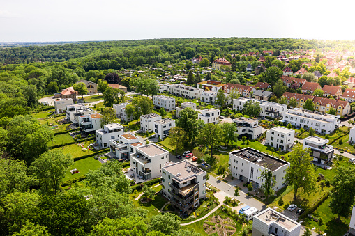 Aerial view of modern houses