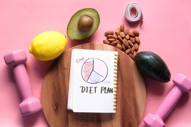 istock handwritten diet plan on notepad with healthy fruits on pink background 1244621628
