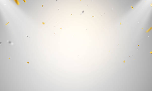 istock Celebration background template with confetti gold ribbons. luxury greeting rich card. 1244653132