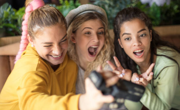 istock Come on girls show your smile. 1244653736