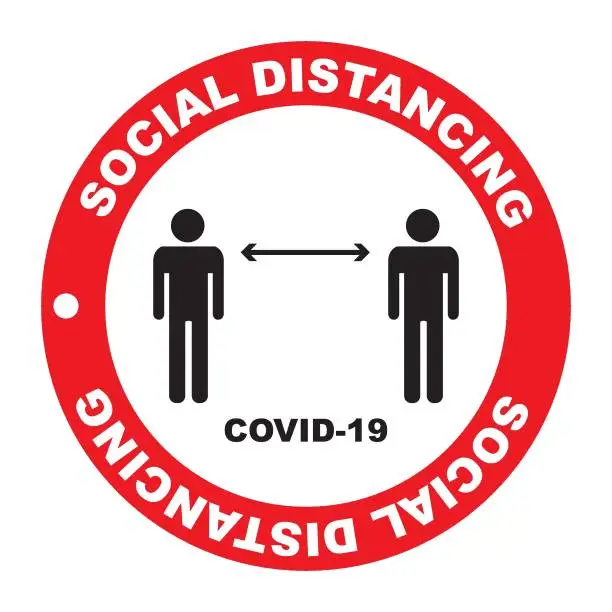 Vector illustration of To obey the rules of social distance to prevent the spread of the coronavirus. new coronavirus concept, social distance concept label, banner, flat vector.