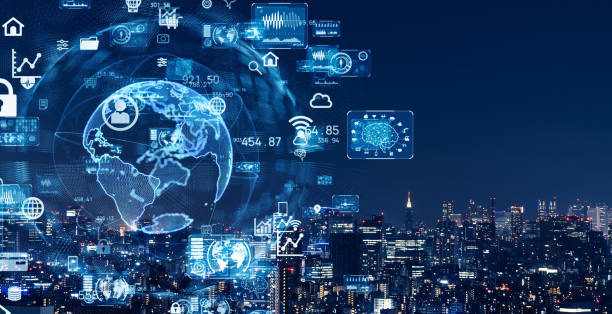 istock Smart city and communication network concept. 5G. IoT (Internet of Things). Telecommunication. 1244666957