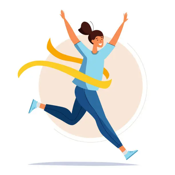Vector illustration of Running woman.
