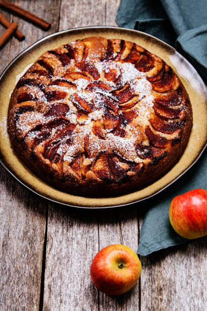 istock Eplekake. Traditional Norwegian apple cake or pie 1244686003