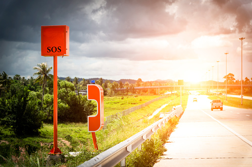 Emergency call box on express way