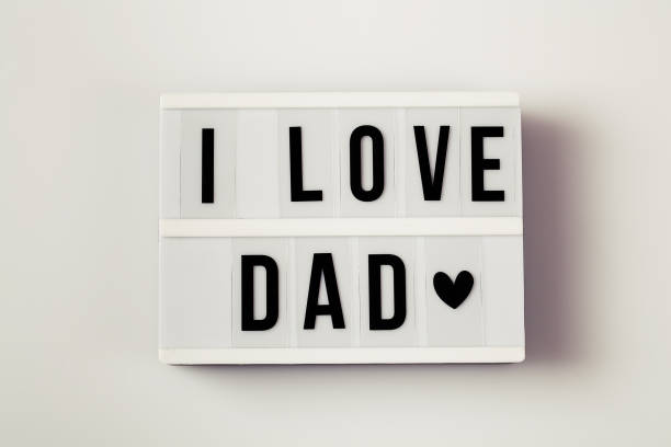 istock i love dad, Father's Day lightbox message. Overhead view 1244699077