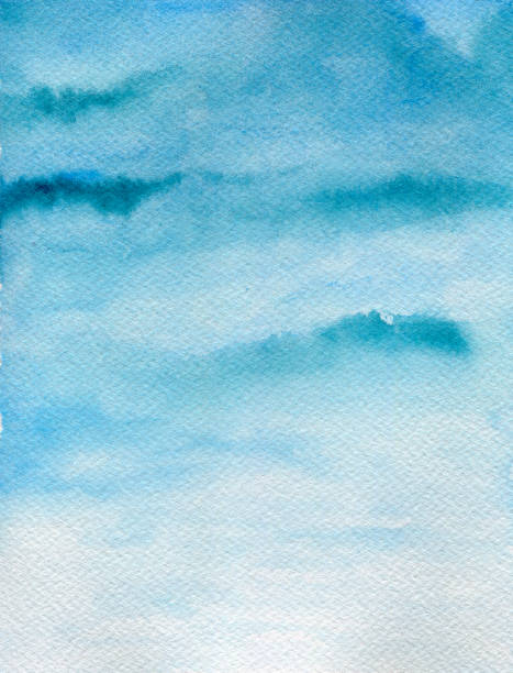 istock blue gradient watercolor background, abstract sky or ocean in watercolor illustration with grunge texture 1244711450