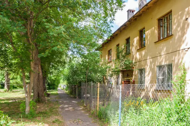 Quiet, cozy courtyard of an old house in Nizhny Novgorod