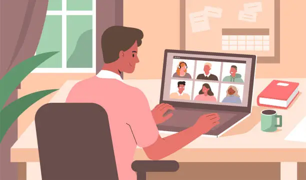 Vector illustration of video conference