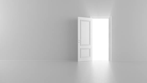 istock 3d render shine of an open door in a bright room 1244732082