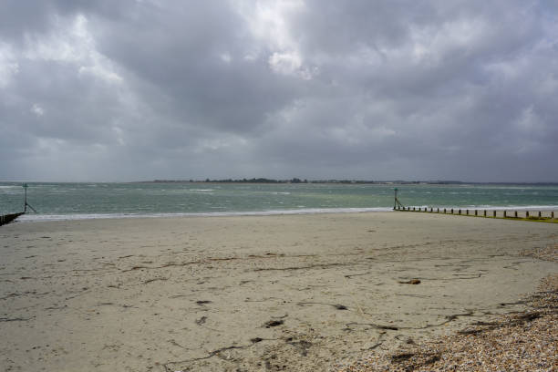 istock Wide open spaces on a beach with the tide out 1244763307