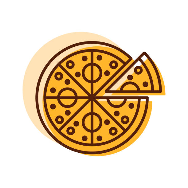Pizza vector icon. Fast food sign Pizza vector icon. Fast food sign. Graph symbol for cooking web site and apps design, logo, app, UI pizza symbols stock illustrations