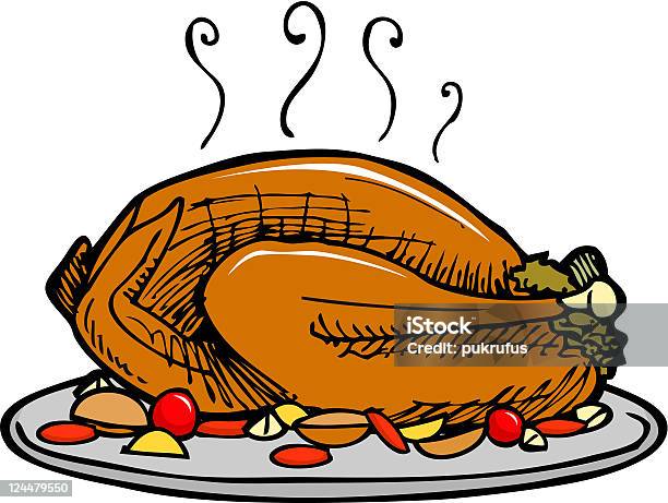 Dinde Ou Poulet Et Le Dîner Vecteurs libres de droits et plus d'images vectorielles de Farce - Farce, Rempli, Thanksgiving