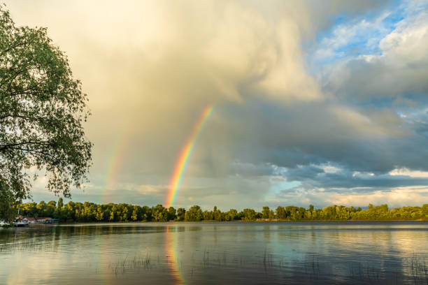 istock Rainbow over Obolon waterfront in Kyiv 1244803948
