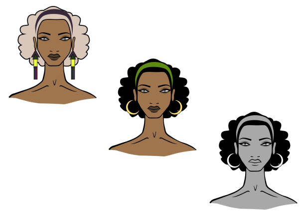 istock illustration of african women face on white background 1244809576
