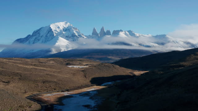 Aerial view of Patagonia Torres del Paine National Park, Chile