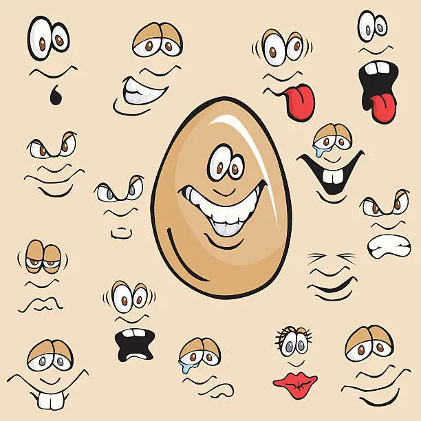 Vector illustration of Egg spressions