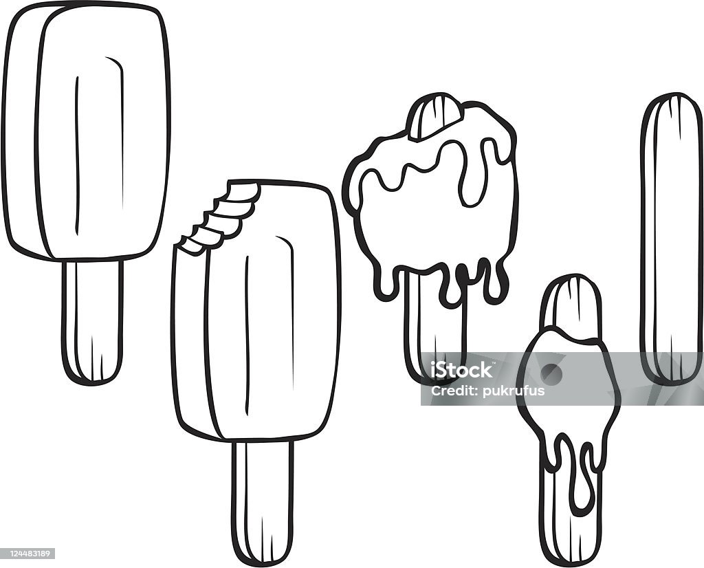 Ice Cream Stick Progression also available in full color Art stock vector